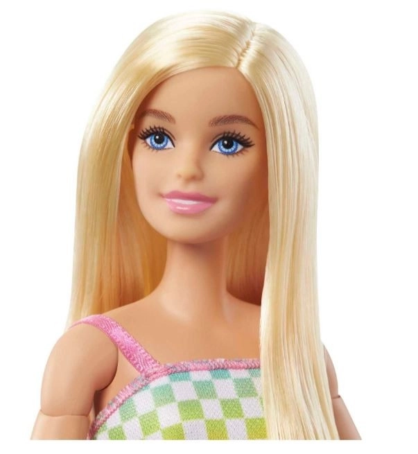 Barbie mannequin en fauteuil roulant dans une combinaison à carreaux HJT13
