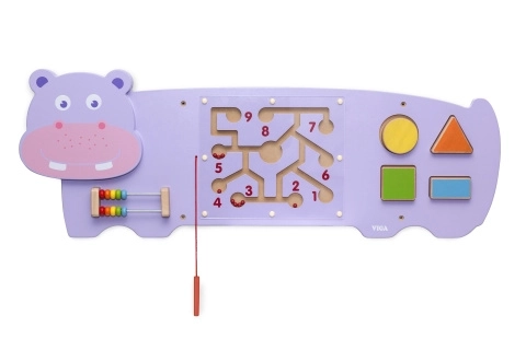 Planche sensorielle en bois - hippopotame