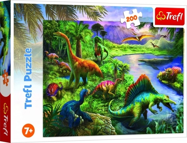 Puzzle Dinosaures 200 pièces 48x34cm en boîte 33x23x4cm