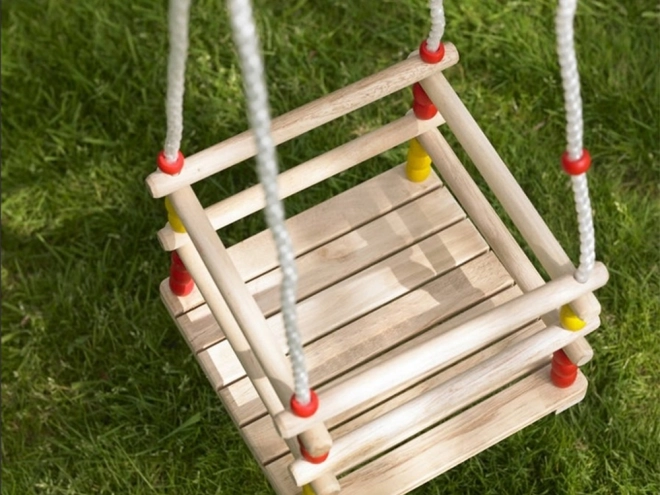 Balançoire de jardin pour enfants avec balustrade en bois