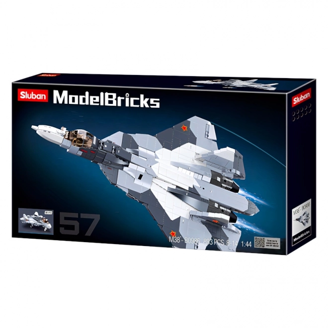 Sluban Model Bricks M38-B0986 Avion de chasse Su-57 2 en 1