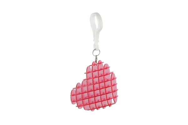 Pendentif fidget cœur changeant de forme antistress plastique 6cm 4 couleurs dans une boîte 6x6,5cm 24pcs dans un carton