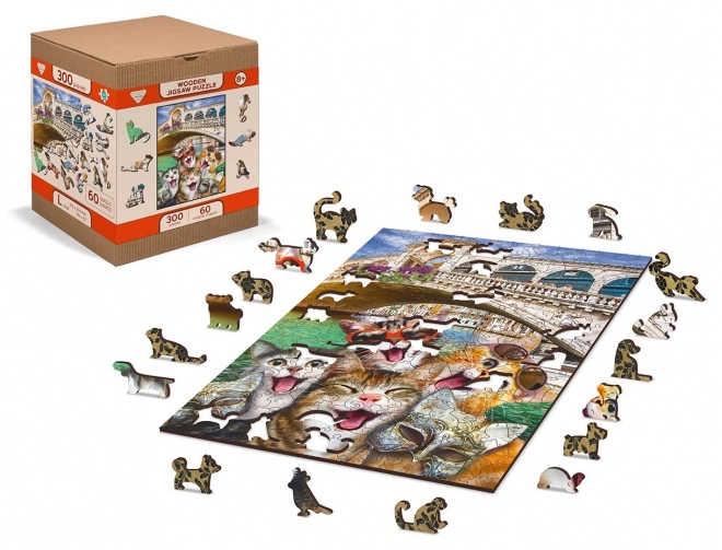Puzzle en bois chatons à Venise 300 pièces