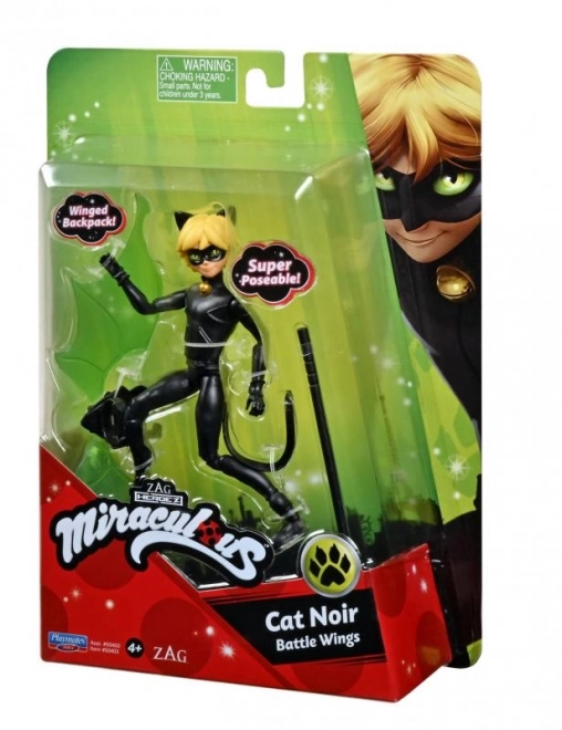 Figurine Miraculous Cat Noir avec ailes de combat