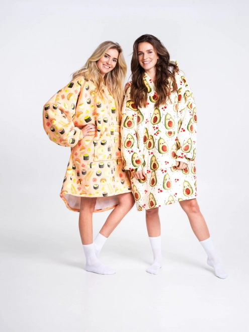 Cozy Noxxiez CH351 Sushi - couverture télévisuelle chaude à capuche pour adolescents et adultes