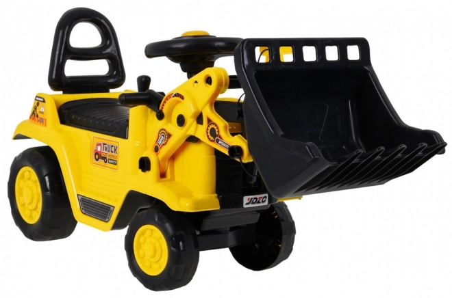 Bulldozer à pédales pour enfants avec casque