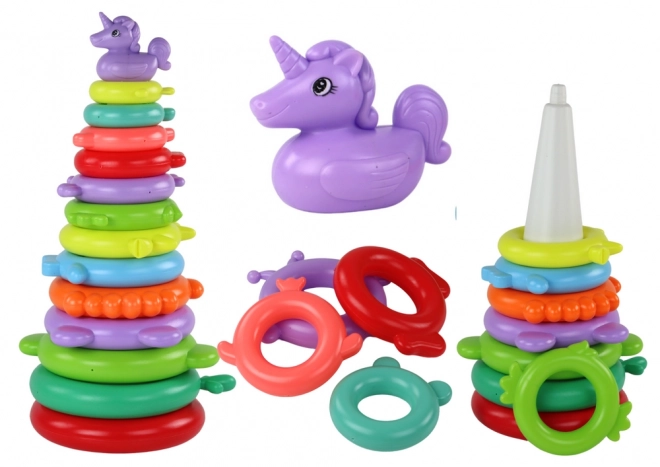 Pyramide Puzzle Licorne 13 cercles Colorés 43cm x 18cm x 18cm