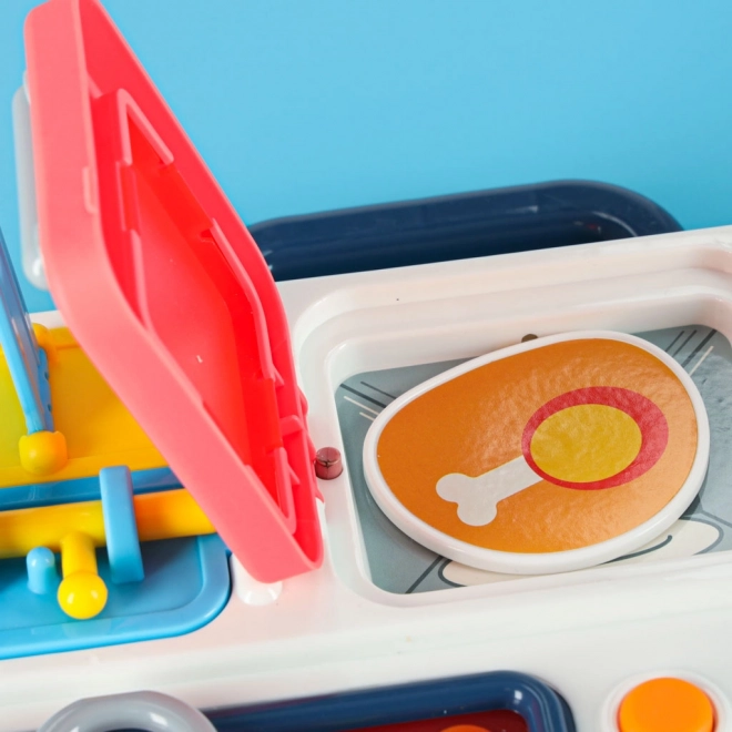 Tableau Montessori avec éléments de cuisine et apprentissage de l'heure