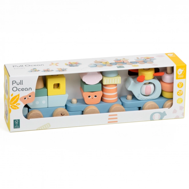Train à tirer en bois Ocean CLASSIC WORLD – puzzle Montessori