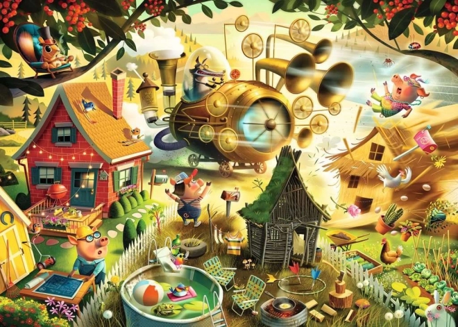 Ravensburger puzzle Attention, petits cochons ! – Les Trois Petits Cochons, 1000 pièces