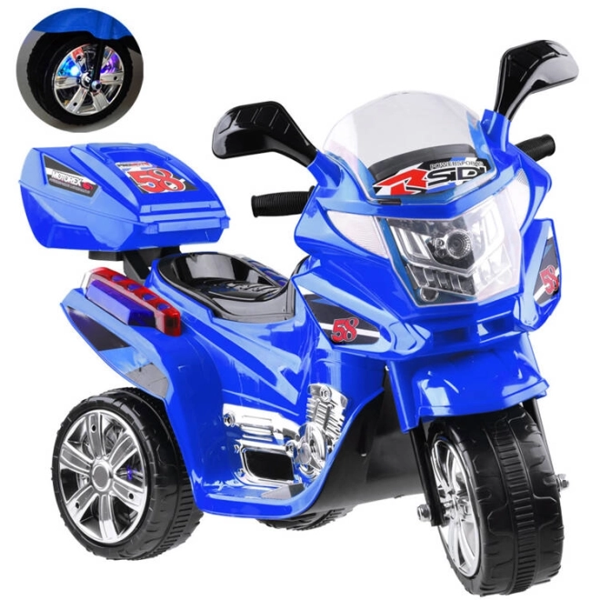 Moto de sport pour enfants avec éclairage LED coloré – Bleu