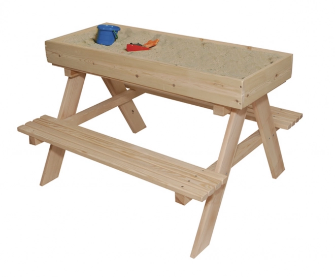 Mobilier de jardin pour enfants table + 2 bancs bac à sable tableau espace de rangement 93 x 78 x 68 cm