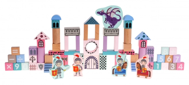 Château en bois avec chevaliers pour enfants 3+