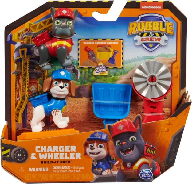 Rubble & Crew – Set de construction Charger et Wheeler avec sable cinétique