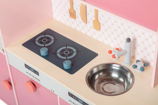 Cuisine en bois Gourmet rose