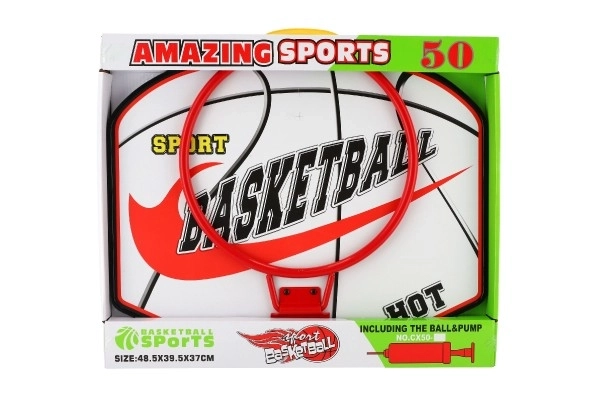 Ensemble de basket avec panneau en bois et ballon
