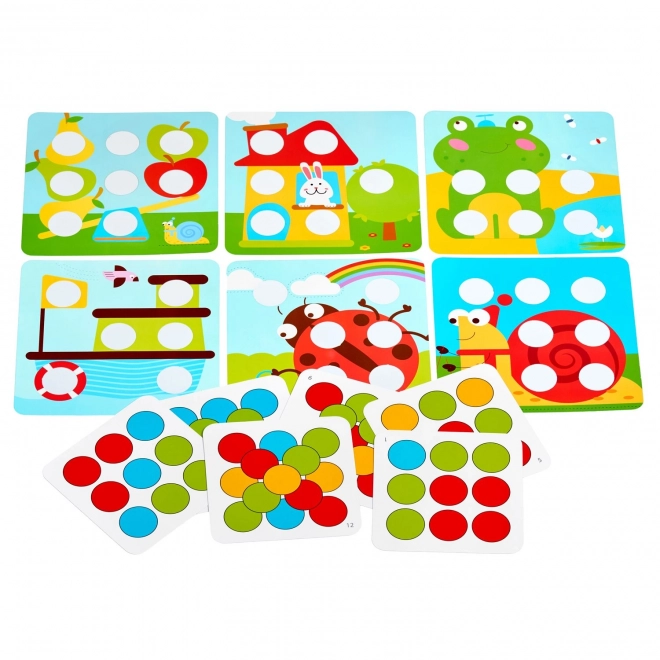 Mosaïque colorée Lucy & Leo - jeu en bois avec de gros picots et modèles
