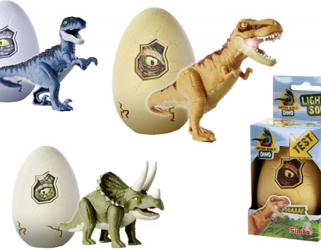 Figurine de dinosaure lumineuse dans un œuf
