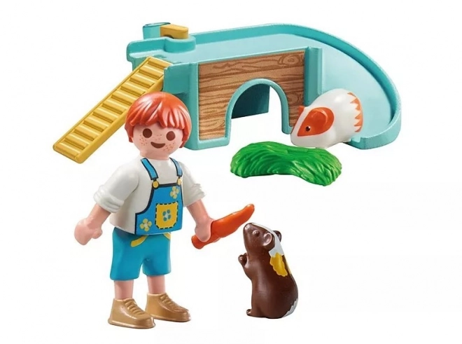 Set de figurines Mon Vie garçon avec cochons d'Inde