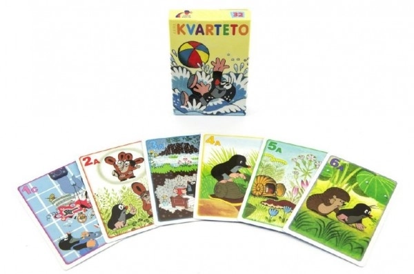 Jeu de société Kvarteto Krtek - cartes dans une boîte en papier 6x9cm
