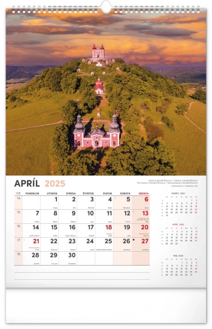 Calendrier mural Notre Slovaquie 2025, 33 × 46 cm