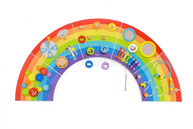 Panneau mural Montessori en bois - arc-en-ciel