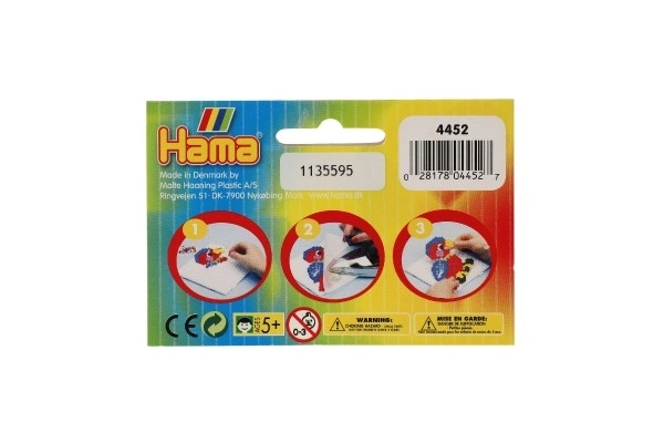 Plaque pour perles à repasser Hama MIDI - étoile, cœur en plastique 2 pièces dans un sachet 9x9cm