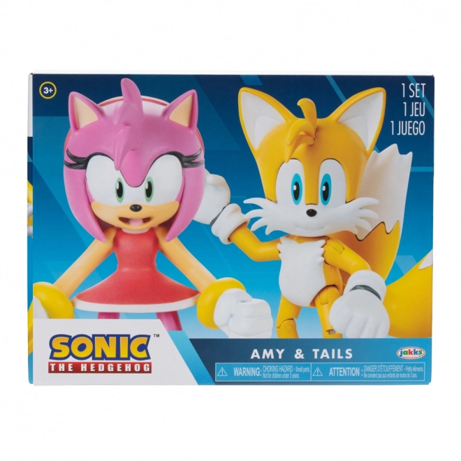 Figurines Sonic 2 pcs Amy + Tails 10 cm