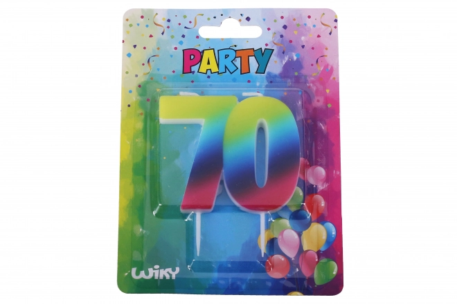 Bougie d'anniversaire Arc-en-ciel 70