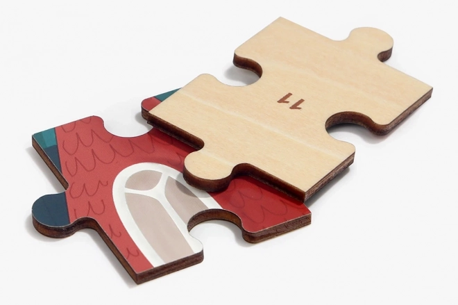 TOP BRIGHT Puzzle en bois avec jouet : Camion de pompiers 24 pièces