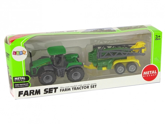 Véhicule Agricole Tracteur avec Pulvérisateur Vert