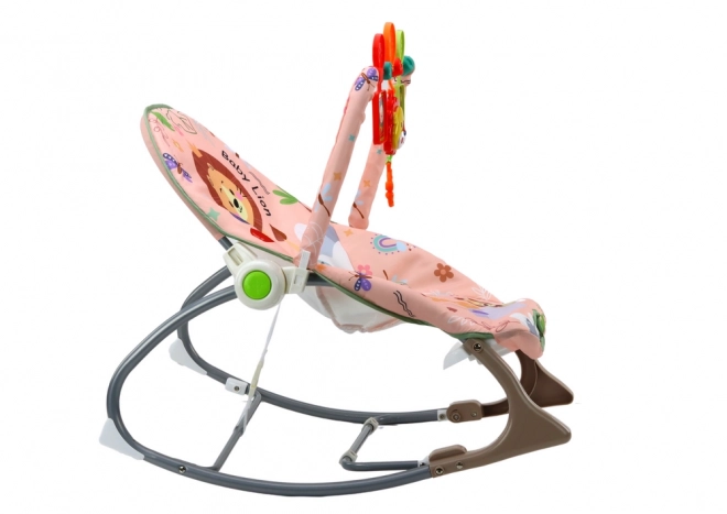 Berceau pour bébés Lion Rose avec vibrations et sons