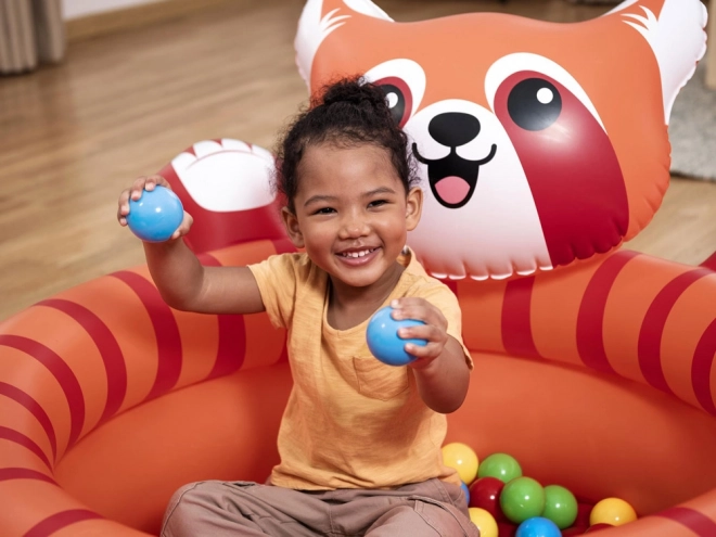 Piscine sèche panda roux avec balles de Bestway
