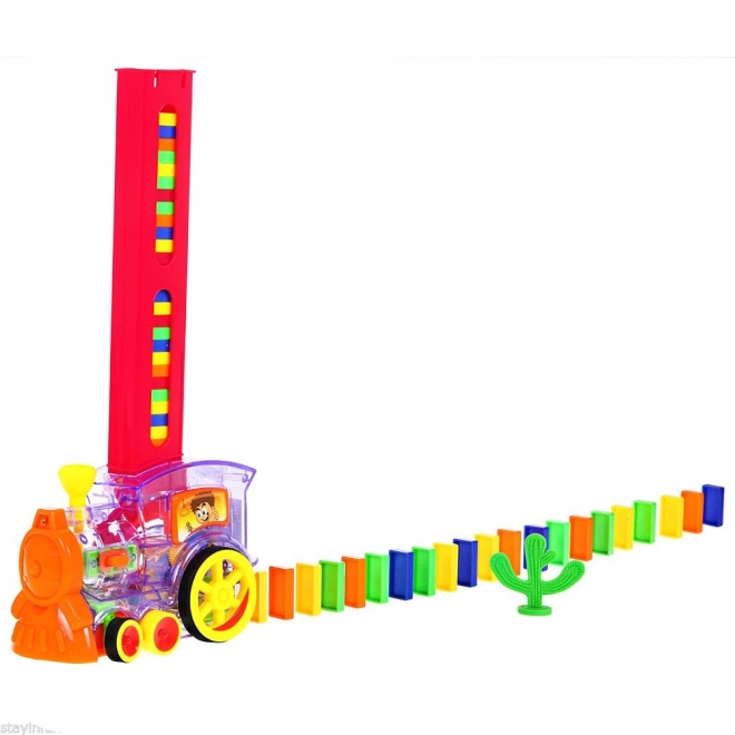 Train interactif avec effet domino