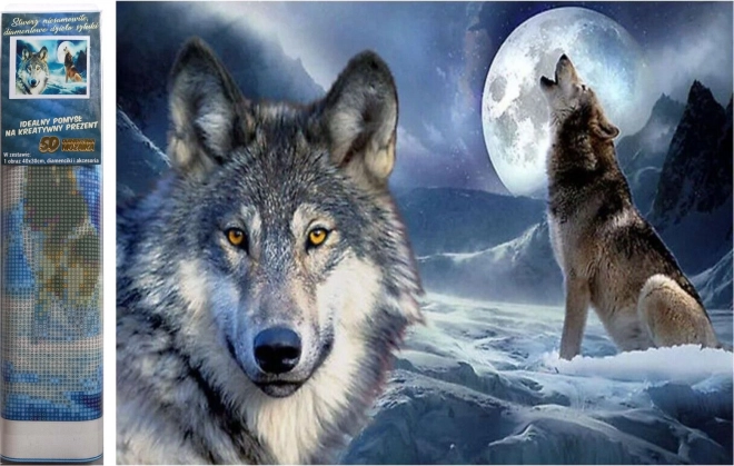 Kit de peinture diamant - loups en hiver