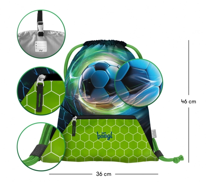 BAAGL 3 SET Airy Ballon de Football : sac à dos, trousse, sac à cordon