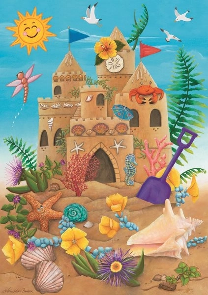Puzzle Château de sable sous les rayons du soleil 35 pièces