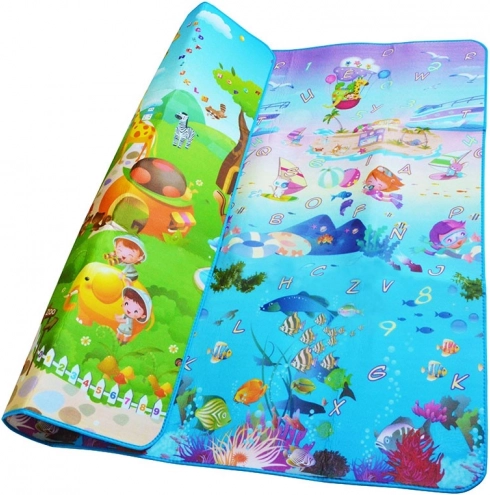 Tapis de jeu en mousse double face Monde marin 190 × 170 cm