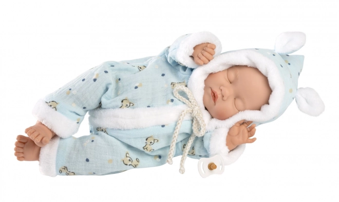 Llorens 63301 PETIT BÉBÉ - poupée réaliste endormie bébé avec corps en tissu doux - 32 cm