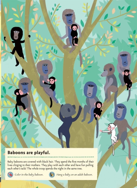 Livre d'activités avec autocollants - Animaux de la savane