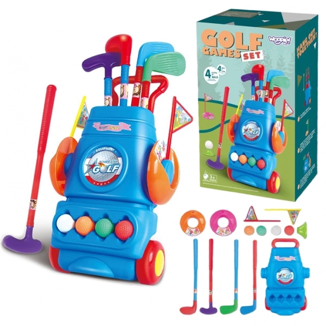 Ensemble de golf pour enfants avec support à roulettes Woopie