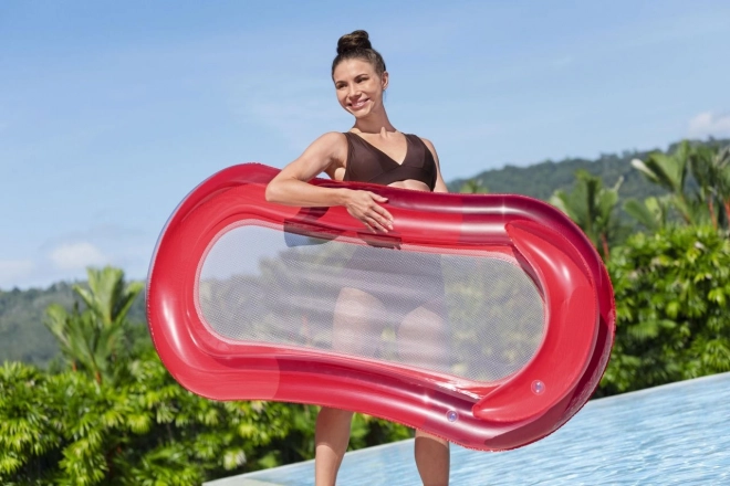 Matelas gonflable rouge avec fond en filet