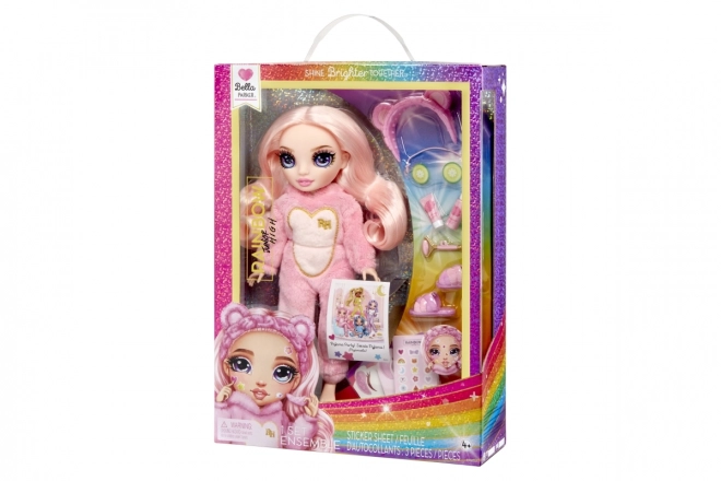 Marionnette Rainbow High Junior pour la Soirée Pyjama, Bella Rose