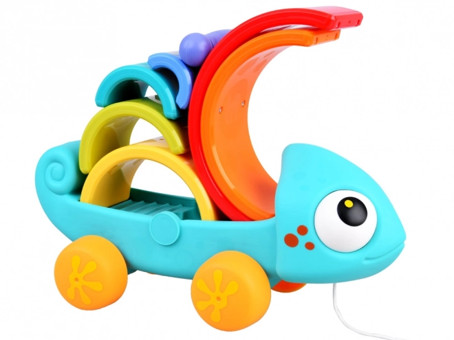 Puzzle arc-en-ciel Caméléon Montessori 18m+