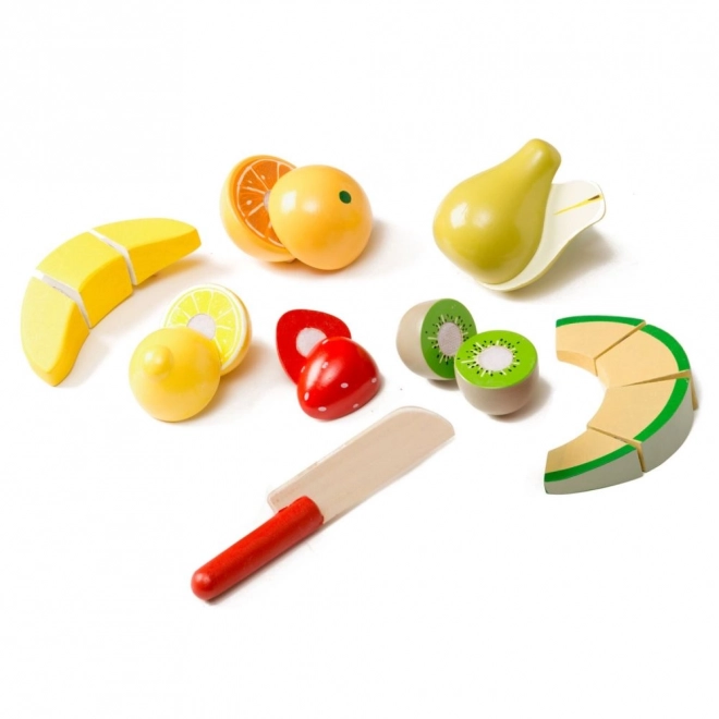 Ensemble de fruits en bois à couper