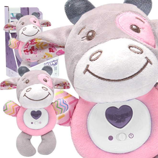 Vachette en peluche interactive avec mélodie et lumière pour enfants