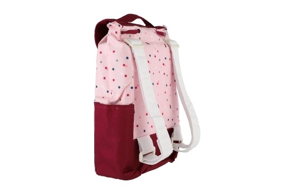 Sac à dos avec porte-bébé pour poupée tissu 17x26cm avec accessoires pour poupée en sachet