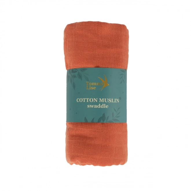 Tommy Lise Couche en Mousseline de Coton Glazed Carrot 120x120 cm