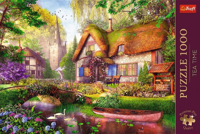 TREFL Puzzle Premium Plus Pause Thé: Chalet en bois 1000 pièces