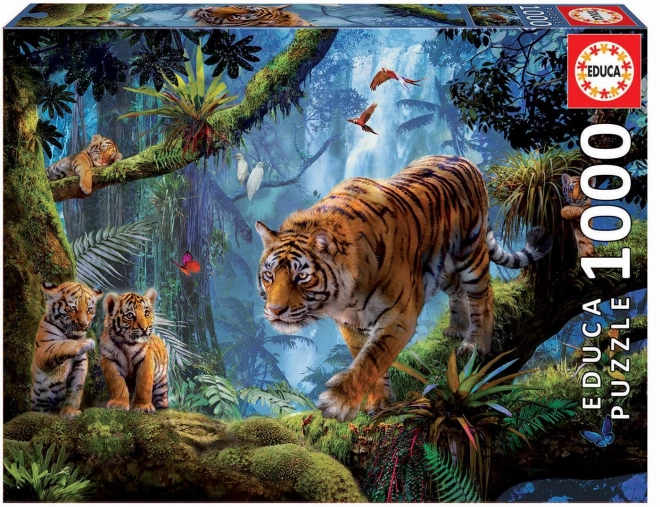 Puzzle EDUCA Tigres sur l'arbre 1000 pièces